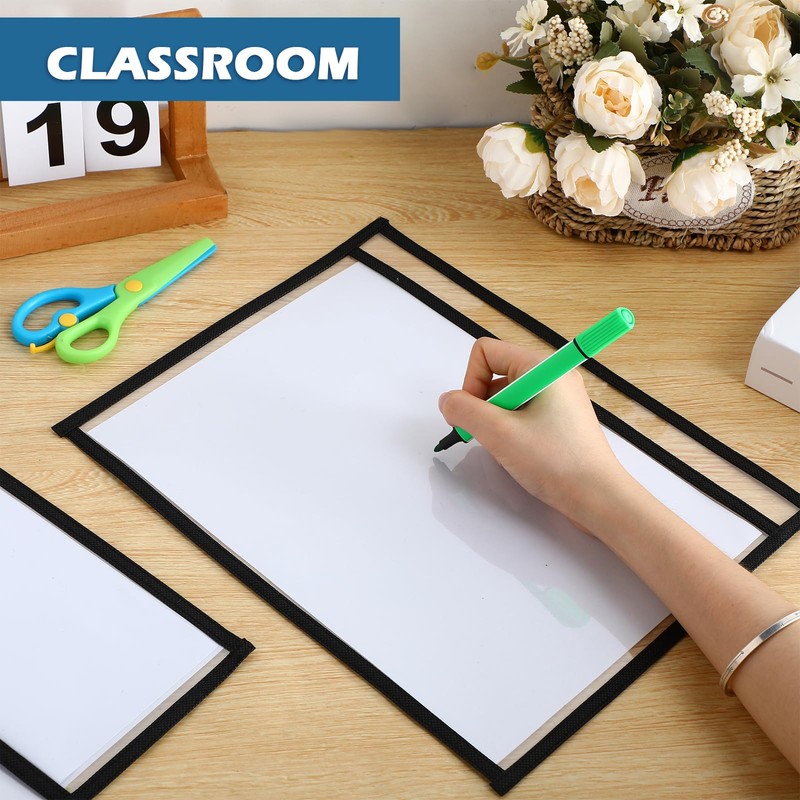 Ireer 30 Pcs Dry Erase Document Holder, Horizontal Job Ticket