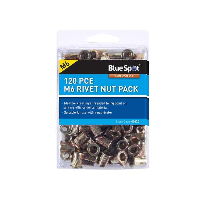 BlueSpot 40610 25PCE M12 Rivet Nut Pack