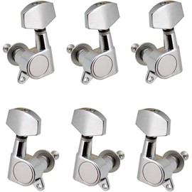6pcs Clavijas de cuerda de guitarra selladas Sintonizadores de bloqueo 3L3R Clavijas de afinación Sintonizadores de cuerda Sintonizador de guitarra acústica eléctrica Cabezales de máquina Perillas 3