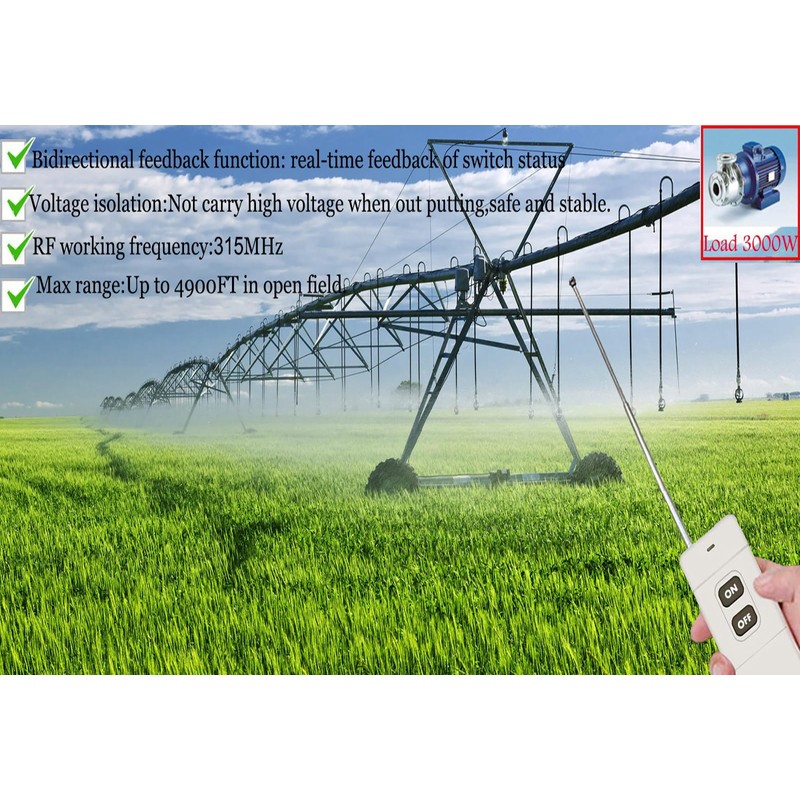 dstfuy Wireless Remote Switch 12V,Controller with Feedback Function,1500M Long Distance,DC