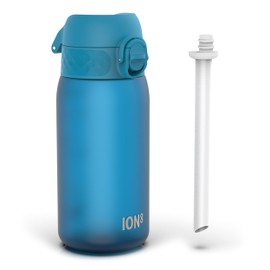 ION8 Kids Water Bottles With Straw, BPA Free, Leakproof, Dishwasher Safe, Small Boys, Girls & Toddler Water Bottle,Kids Drinks Bottle for School Lunch Box, Blue, 350ml/12oz