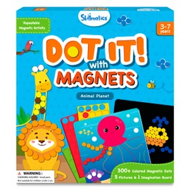 Skillmatics Art Activity - Dot It with Magnets Animals, No Mess Repeatable Art for Kids, Craft Kits, DIY Creative Activity, Gifts for Boys & Girls Ages 4, 5, 6, 7, Travel Toy