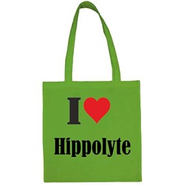 Reifen-Markt Tasche I Love Hippolyte Größe 38x42 Farbe Grün Druck Schwarz
