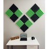 2" x 12" x 12" GREEN/CHARCOAL Black Acoustic Wedge Panels