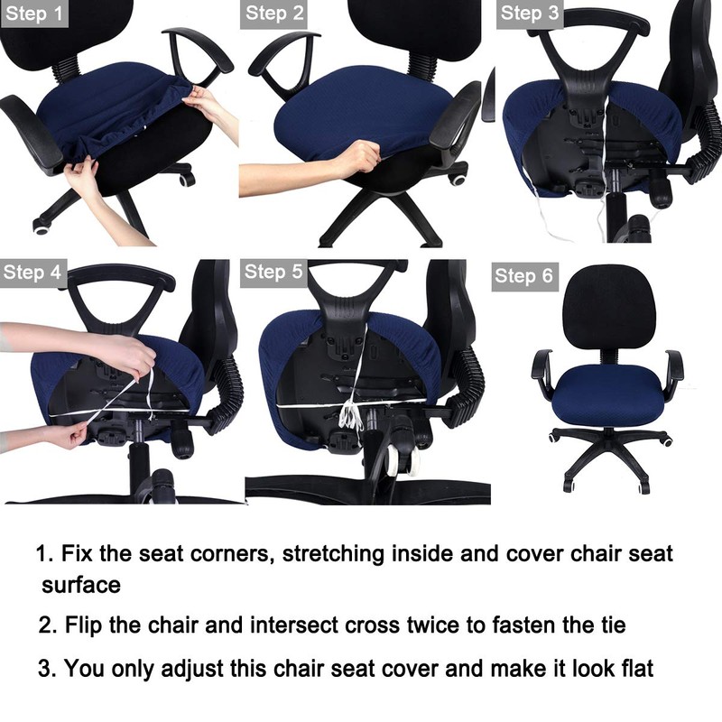 smiry Stretch Jacquard Office Computer Chair Seat Covers, Removable Washable
