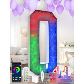 Colorful Marquee Number 2, 4 FT Large Mosaic Numbers Light Up with Multicolor Options and Diverse Flashing Patterns, Plastic Foam Board Set for Birthdays Weddings, Baby Anniversaries Party Décor