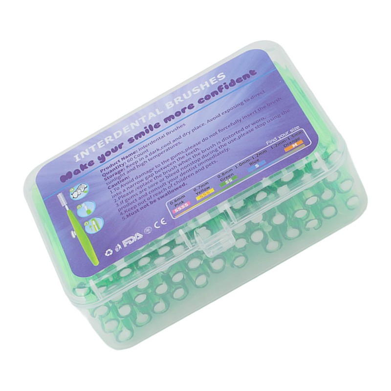 60Pcs Interdental Brush Practical Slim Braces Cleaner with PP Handle