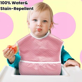 TSD Baby Bibs Waterproof Feeding Bibs 5pack Adjustable Mealtime Poctet Bib for Newborn Toddler Infant Easy Clean Durable Baby Essentials Shower Gift