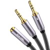DUKABEL Headset Splitter Cable, DUKABEL Gold-Plated & Strong Braided Y