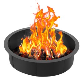 VEVOR Fire Pit Ring, 45-Inch Outer/39-Inch Inner Diameter, 10inch Height Fire Pit Insert, Heavy Duty Carbon Steel Liner DIY Campfire Ring Above or In-Ground, for Outdoor Camping, Bonfires