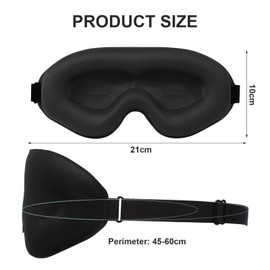 SUNNIFLY 3D Schlafmaske für Seitenschläfer, Schlafbrille mit Verstellbarem Kopfband, Ergonomische Augenmaske für Männer und Frauen，Geeignet für Seitenschläfer, Nachtruhe und Mittagsschlaf