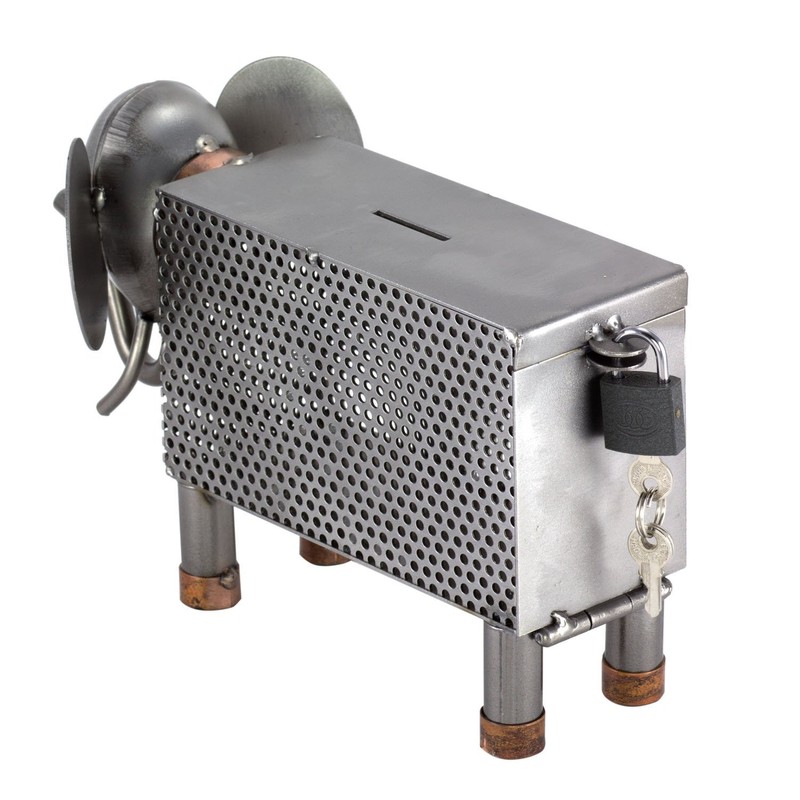 Steelman24 I Nuts and bolts sculpture Elephant Money Box I