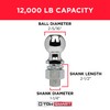 TOWSMART Class IV Chrome Trailer Hitch Ball, 12,000 lb., 2-5/16