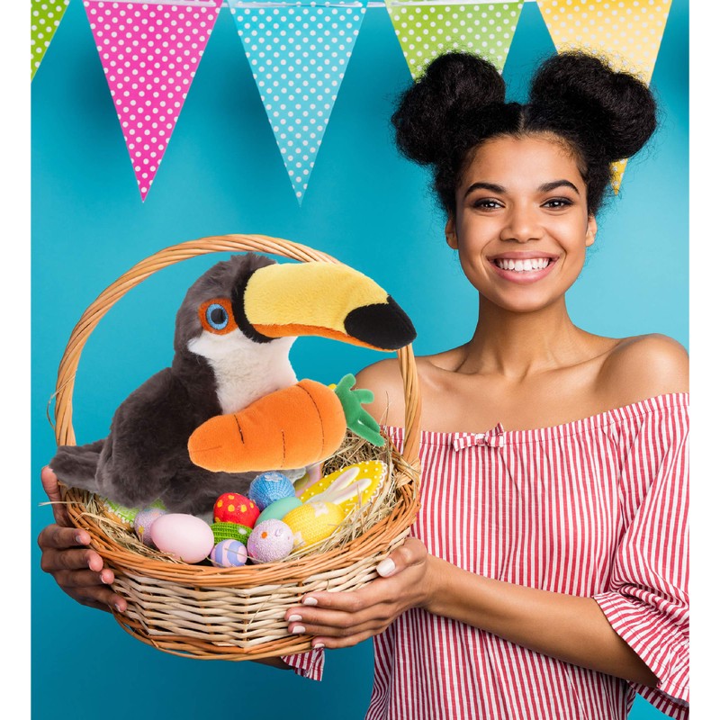 DolliBu Happy Easter Super Soft Plush Toucan with Carrot -