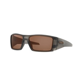Oakley Men's OO9231 Heliostat Rectangular Sunglasses, Matte Grey Smoke/Prizm Tungsten Polarized, 61 mm