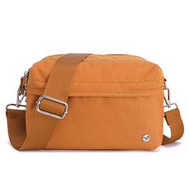 NEICOA Anti-Theft Nylon Crossbody Bags for Women,RFID Travel Purse with Multi-Pockets,Small Shoulder Bag for Vacation(Brown)