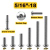 (20Sets) 5/16-18 Bolt x 2" Button Head Socket Cap Bolts,