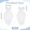 BENECREAT 2pcs Lace Bow Curtain Tiebacks, White Bowknot Lace Ribbon