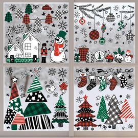 9 Pcs Christmas Window Stickers Xmas Decals Decorations for Glass Snowflakes Window Cling Sticker for Winter Decorations
