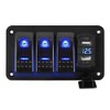 Switch Panel, Waterproof, Boat Switch, 3 Rungs, Car, Boat, Marine,