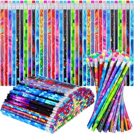 Wooden Pencil with Eraser Assortment Colorful Pencils for Kids Writing Fun Assorted Pencils Novelty Kids Pencils Fun School Supplies for Classroom, Student Reward, Stationery Party Favors (300 Pieces)
