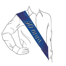 Big Party Premium Metallic Headband 50 Years Blue Gold