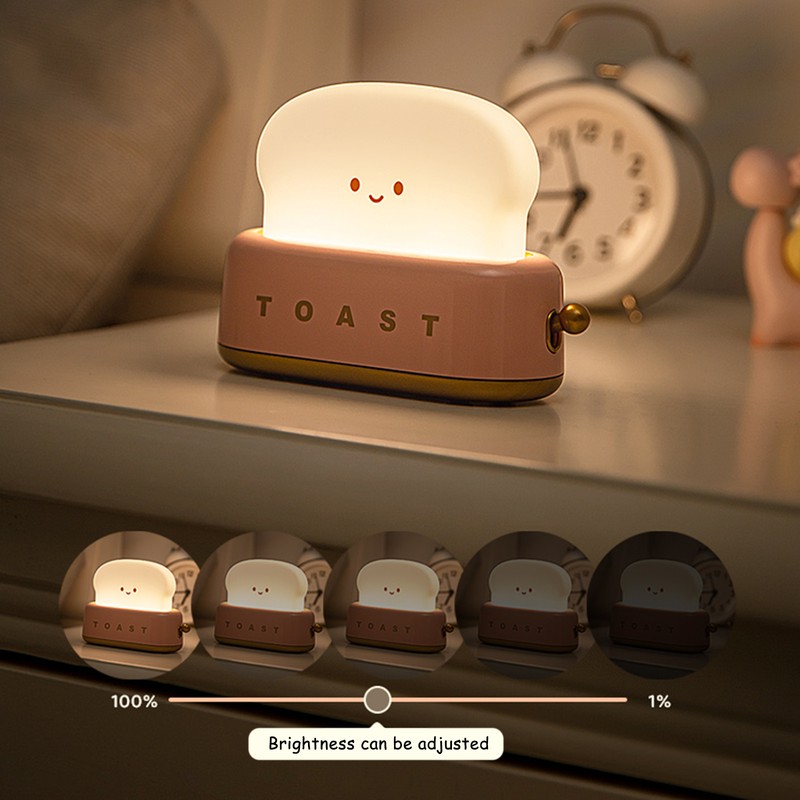 LED Bread Emotion Machine Night Light Eye Protection Portable Imitation