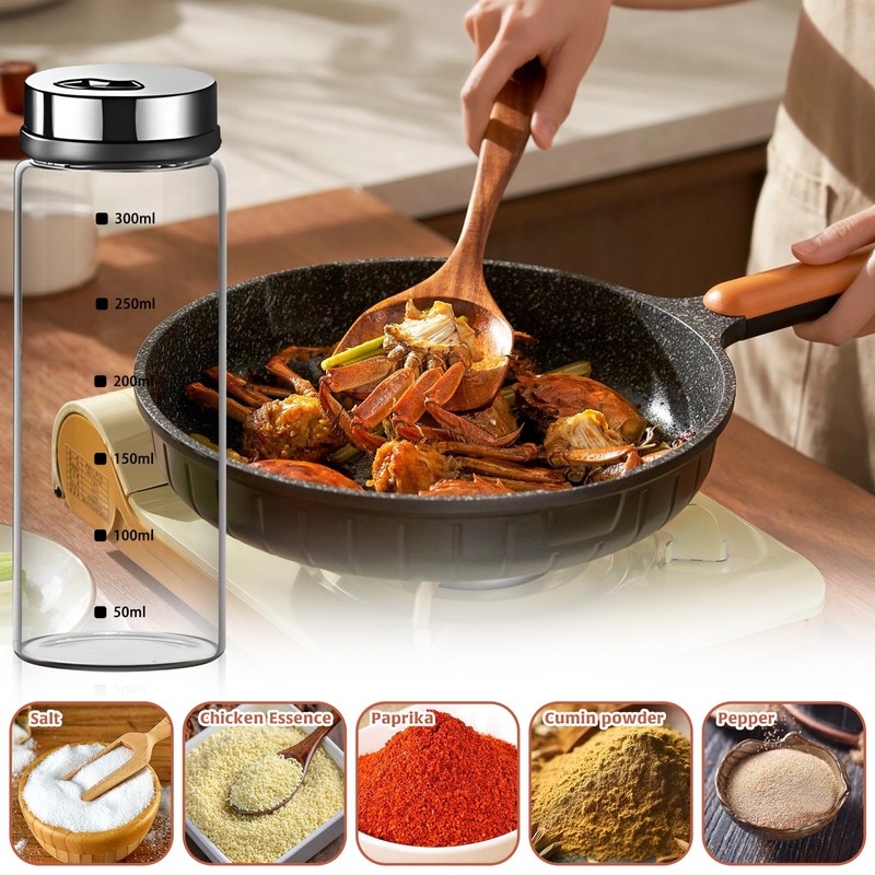 2 Pcs Large Salt & Pepper Shakers, Glass Salt &