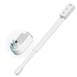 Electrical Outlet Extender Long Stick with 180° Swivel | Extends 23-35 in for Hard-to-Reach Places | 2 AC Outlets + 3 Ports (USB-C/USB-A) for Bed, Dorm, Office & Sofa