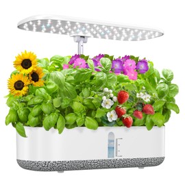 Large Hydroponics Growing System 14 Pods, Indoor Herb Garden with LED Grow Light, 5L Water Tank, Hydroponic Grow Kit with 3 Auto-Timers, Rotatable Light Panel and Child Lock for Home School Gardening