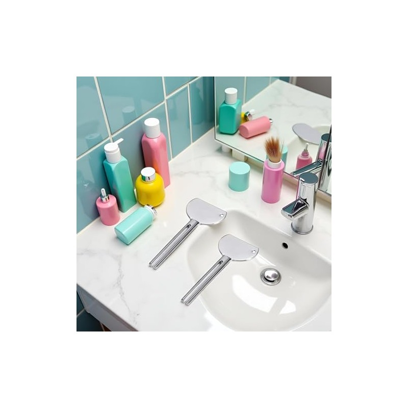 2 Pieces Silver Metal Tube Squeezer for Salon Toothpaste Tube