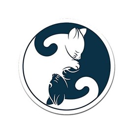 MightySkins Yinyang Cat Peel and Stick Art Removable Cute Stylish Funny Cartoon Dorm Room Decor Vinyl Wall Decals Sticker, 12" On Its Longest Side