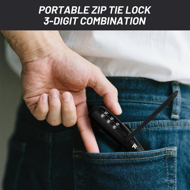 Zip Tie Lock,Adjustable Cable Lock with Stainless Steel Core,Multi-Purpose Cable