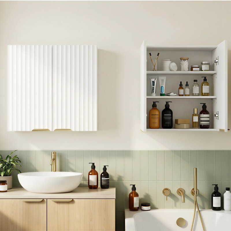 ChooChoo Bathroom Wall Cabinet, Kitchen Storage Cupboard Cabinet with 2