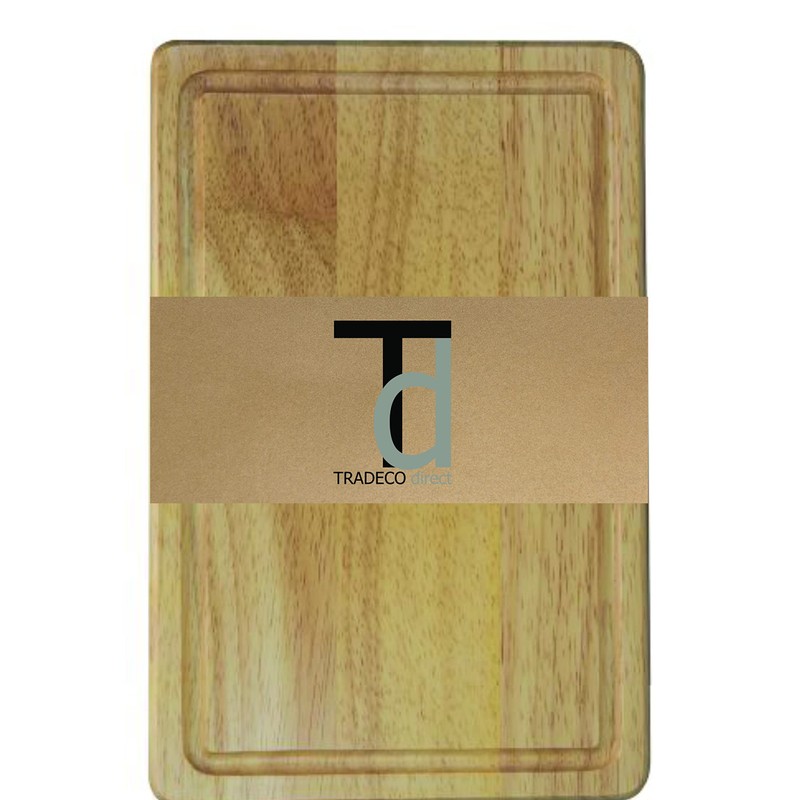 Tradeco direct® Hevea Wood Chopping Board Medium Sustainable Natural Wood