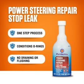 Permatex 30303 Power Steering - Stop Leak, 12 fl oz, Effectively Stops Power Steering System Leaks While Revitalizing Seals and O-Rings