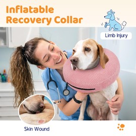 Supet Inflatable Dog Cone Collar for Dogs to Stop Licking, Dog Donut Collar After Surgery, Soft Dog Cone for Small Medium Large Dogs