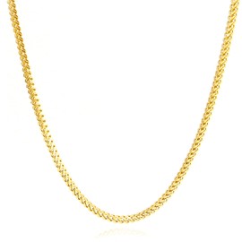 MIMITLTY 3-5 MM Mens/Womens Stainless Steel Wheat Silver/18K Gold Chain Necklace 16"/18"/20"