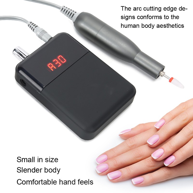 30000RPM Professional Nail Drill Portable Electric Nail Polishing Machine Mini