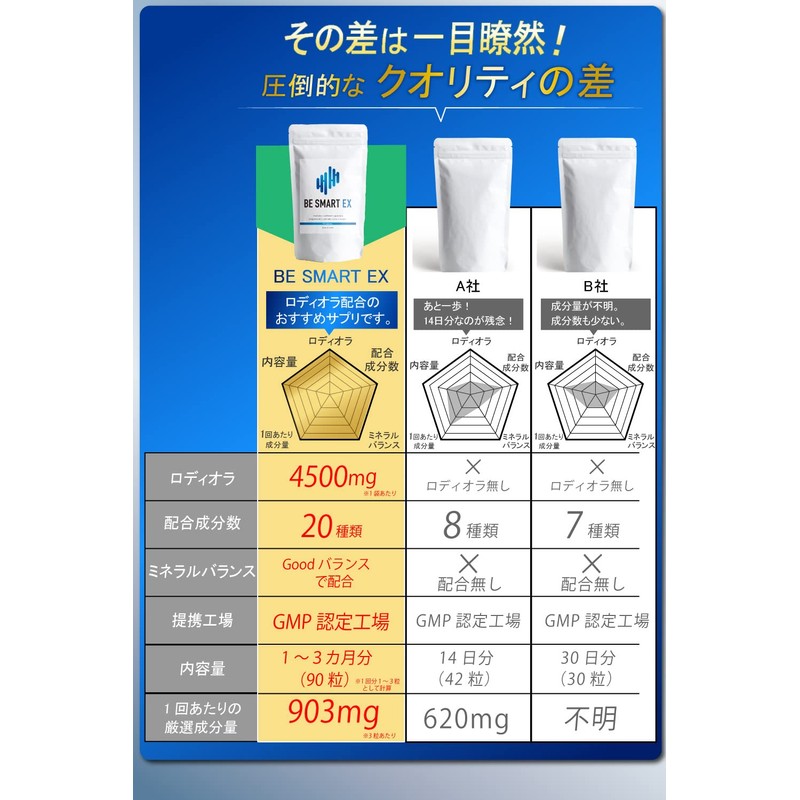 BE SMART EX 【 集中 サプリ 】カフェイン 錠剤 仕事 勉強