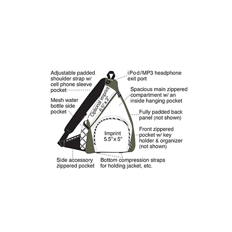 Yens Mono-Strap Backpack, 6BP-05 (Black)