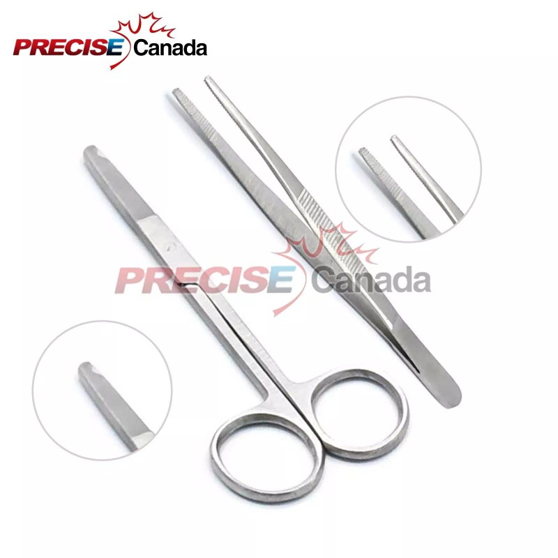 PRECISE CANADA 2 Pcs Classic Suture Removal Kit Dressing Forceps