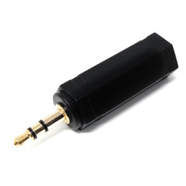 DRUT 1pcs 3.5mm Stereo Jack to 6.35mm Stereo Socket Cable TRS Adapter Converter (Black Gold)