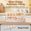 HOTUT Egg Container for Refrigerator, 2-Tier Automatic Egg Holder for