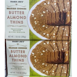 Trader Joe's 2 Packs Set Trader Joe's Belgian Butter Waffle Cookies & Butter Almond Thins