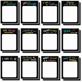 Yinder 24 Pcs Inspirational Sticky Notes 3 x 4 Appreciation Sticky Notes Motivational Funny Memo Pads Positive Sticky Note Medical Assistant Gift for Women Office(Black,Inspirational)