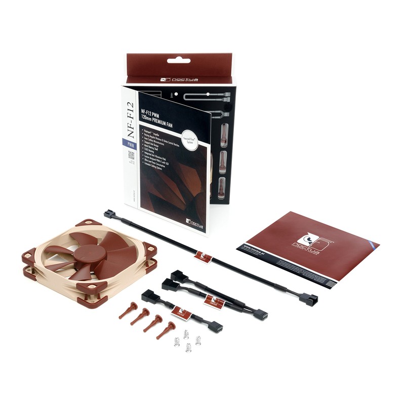 Noctua NF-F12 PWM, Premium Quiet Fan, 4-Pin (120mm, Brown)