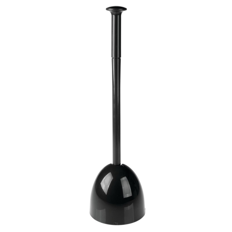 mDesign Plastic Freestanding Hideaway Toilet Bowl Plunger with Holder Set