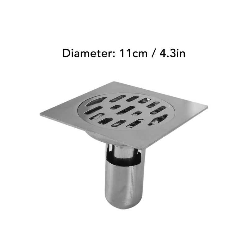 Square Shower Drain Kit 4.3in Stainless Steel Anti Clogging Odor