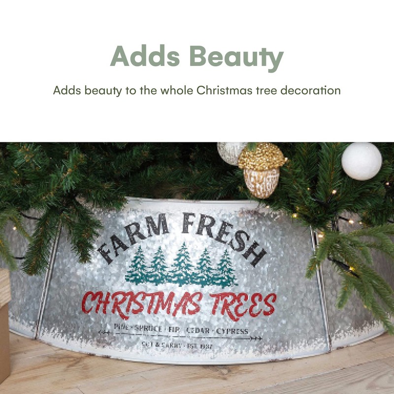 Hallops Galvanized Christmas Tree Collar - Large to Small Christmas